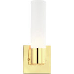 4.5 inch 1 Light Polished Brass ADA Wall Sconce with White Twist Lock Glass Shade-Lighting LumensWall Sconces