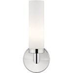 4.5 inch 1 Light Polished Chrome Wall Sconce with White Twist Lock Glass Shade-Lighting LumensWall Sconces