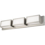 23.75 inch 3 Light Brushed Nickel ADA Bathroom Vanity light fixture with Hand Blown Satin Opal White Glass Shade-Lighting LumensBath/Vanity