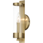 4.75 inch 1 Light Antique Brass ADA Wall Sconce with Clear Glass Shade-Lighting LumensWall Sconces