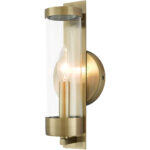 4.75 inch 1 Light Antique Brass ADA Wall Sconce with Clear Glass Shade-Lighting LumensWall Sconces