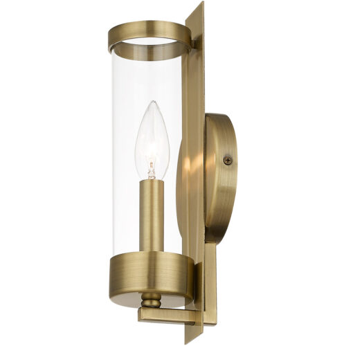 4.75 inch 1 Light Antique Brass ADA Wall Sconce with Clear Glass Shade-Lighting LumensWall Sconces