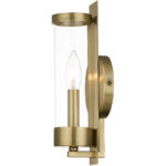 4.75 inch 1 Light Antique Brass ADA Wall Sconce with Clear Glass Shade-Lighting LumensWall Sconces