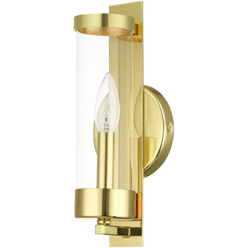 4.75 inch 1 Light Polished Brass ADA Wall Sconce with Clear Glass Shade-Lighting LumensWall Sconces