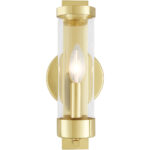 4.75 inch 1 Light Polished Brass ADA Wall Sconce with Clear Glass Shade-Lighting LumensWall Sconces