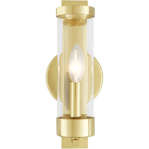 4.75 inch 1 Light Polished Brass ADA Wall Sconce with Clear Glass Shade-Lighting LumensWall Sconces