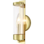 4.75 inch 1 Light Polished Brass ADA Wall Sconce with Clear Glass Shade-Lighting LumensWall Sconces