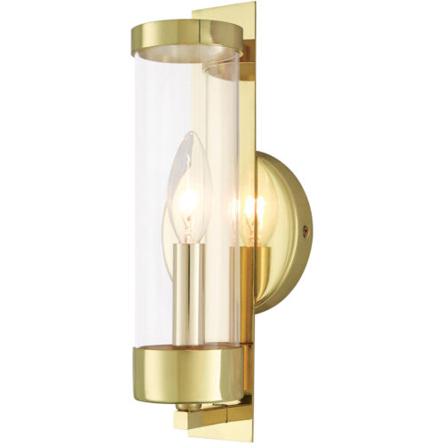 4.75 inch 1 Light Polished Brass ADA Wall Sconce with Clear Glass Shade-Lighting LumensWall Sconces