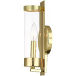 4.75 inch 1 Light Polished Brass ADA Wall Sconce with Clear Glass Shade-Lighting LumensWall Sconces