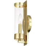 4.75 inch 1 Light Polished Brass ADA Wall Sconce with Clear Glass Shade-Lighting LumensWall Sconces