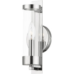 4.75 inch 1 Light Polished Chrome ADA Wall Sconce with Clear Glass Shade-Lighting LumensWall Sconces