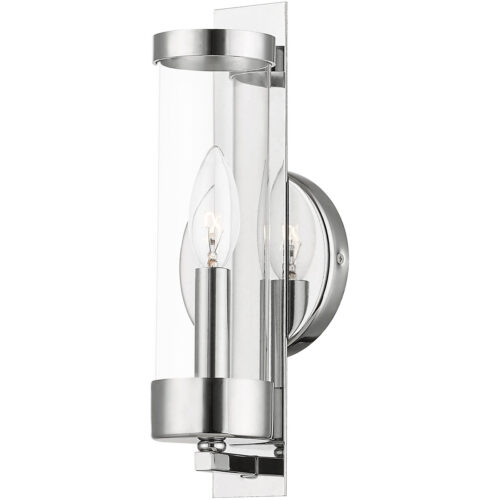 4.75 inch 1 Light Polished Chrome ADA Wall Sconce with Clear Glass Shade-Lighting LumensWall Sconces