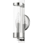 4.75 inch 1 Light Polished Chrome ADA Wall Sconce with Clear Glass Shade-Lighting LumensWall Sconces