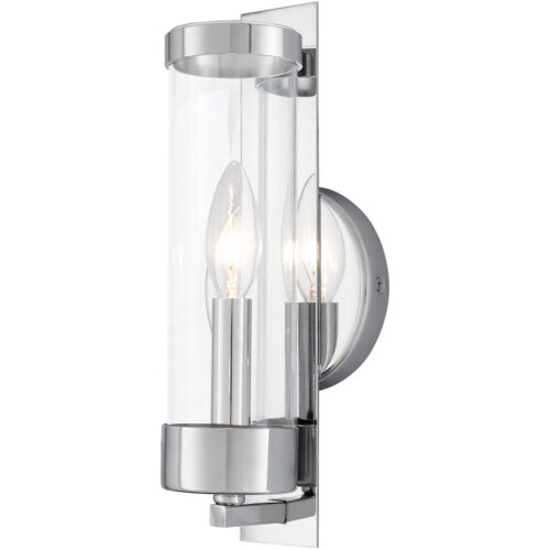 4.75 inch 1 Light Polished Chrome ADA Wall Sconce with Clear Glass Shade-Lighting LumensWall Sconces