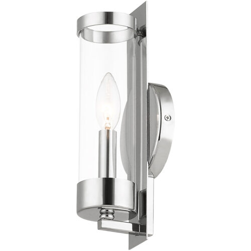 4.75 inch 1 Light Polished Chrome ADA Wall Sconce with Clear Glass Shade-Lighting LumensWall Sconces