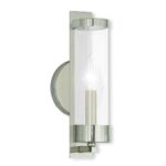 4.75 inch 1 Light Polished Nickel Wall Sconce with Clear Glass Shade-Lighting LumensWall Sconces