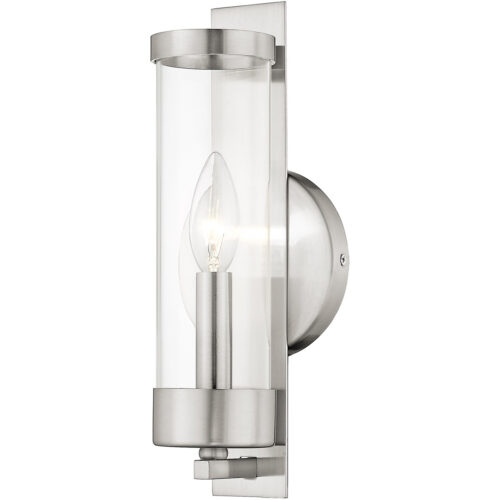 4.75 inch 1 Light Brushed Nickel Wall Sconce with Clear Glass Shade-Lighting LumensWall Sconces