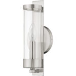 4.75 inch 1 Light Brushed Nickel Wall Sconce with Clear Glass Shade-Lighting LumensWall Sconces