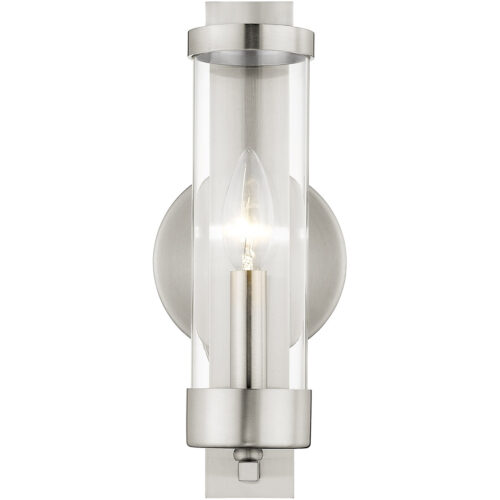 4.75 inch 1 Light Brushed Nickel Wall Sconce with Clear Glass Shade-Lighting LumensWall Sconces