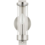 4.75 inch 1 Light Brushed Nickel Wall Sconce with Clear Glass Shade-Lighting LumensWall Sconces