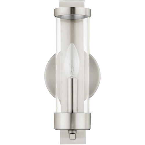 4.75 inch 1 Light Brushed Nickel Wall Sconce with Clear Glass Shade-Lighting LumensWall Sconces