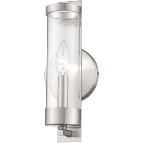 4.75 inch 1 Light Brushed Nickel Wall Sconce with Clear Glass Shade-Lighting LumensWall Sconces