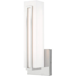 4.375 inch 10W LED Polished Chrome ADA Wall Sconce with Satin White Acrylic Shade Shade-Lighting LumensWall Sconces