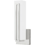 4.375 inch 10W LED Polished Chrome ADA Wall Sconce with Satin White Acrylic Shade Shade-Lighting LumensWall Sconces