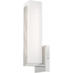 4.375 inch 10W LED Polished Chrome ADA Wall Sconce with Satin White Acrylic Shade Shade-Lighting LumensWall Sconces