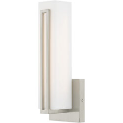 4.375 inch 10W LED Brushed Nickel ADA Wall Sconce with Satin White Acrylic Shade Shade-Lighting LumensWall Sconces