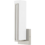 4.375 inch 10W LED Brushed Nickel ADA Wall Sconce with Satin White Acrylic Shade Shade-Lighting LumensWall Sconces