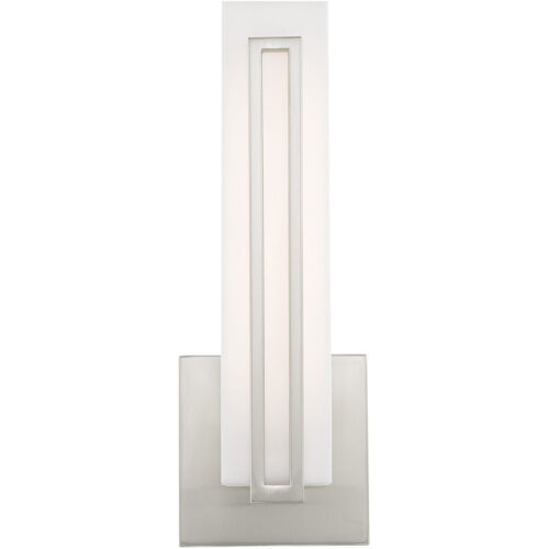 4.375 inch 10W LED Brushed Nickel ADA Wall Sconce with Satin White Acrylic Shade Shade-Lighting LumensWall Sconces