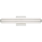 4.375 inch 20W LED Polished Chrome ADA Bathroom Vanity light fixture with Satin White Acrylic Shade-Lighting LumensBath/Vanity