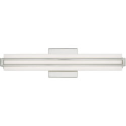 4.375 inch 20W LED Polished Chrome ADA Bathroom Vanity light fixture with Satin White Acrylic Shade-Lighting LumensBath/Vanity