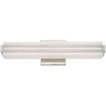 4.375 inch 20W LED Polished Chrome ADA Bathroom Vanity light fixture with Satin White Acrylic Shade-Lighting LumensBath/Vanity