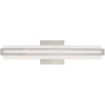 4.375 inch 20W LED Brushed Nickel ADA Bathroom Vanity light fixture with Satin White Acrylic Shade-Lighting LumensBath/Vanity