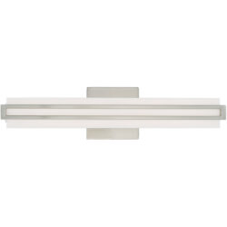 4.375 inch 20W LED Brushed Nickel ADA Bathroom Vanity light fixture with Satin White Acrylic Shade-Lighting LumensBath/Vanity