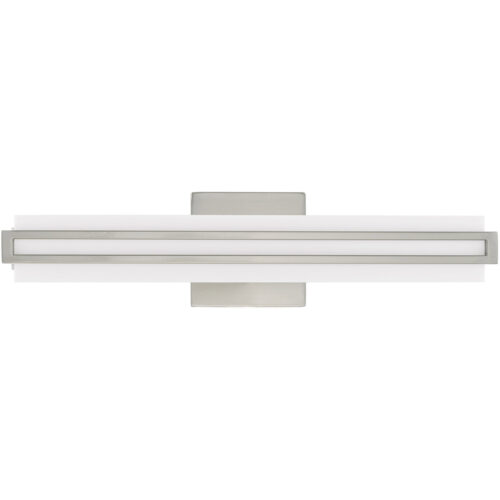 4.375 inch 20W LED Brushed Nickel ADA Bathroom Vanity light fixture with Satin White Acrylic Shade-Lighting LumensBath/Vanity