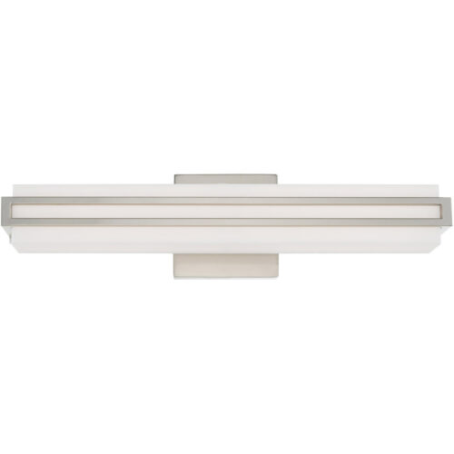 4.375 inch 20W LED Brushed Nickel ADA Bathroom Vanity light fixture with Satin White Acrylic Shade-Lighting LumensBath/Vanity