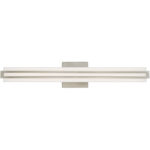 4.375 inch 32W LED Brushed Nickel ADA Bathroom Vanity light fixture with Satin White Acrylic Shade-Lighting LumensBath/Vanity