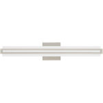 4.375 inch 32W LED Brushed Nickel ADA Bathroom Vanity light fixture with Satin White Acrylic Shade-Lighting LumensBath/Vanity