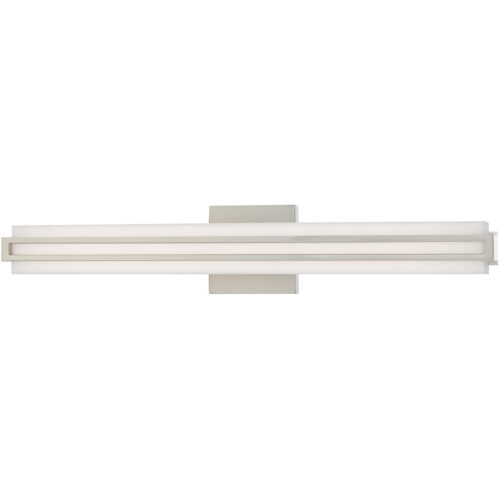 4.375 inch 32W LED Brushed Nickel ADA Bathroom Vanity light fixture with Satin White Acrylic Shade-Lighting LumensBath/Vanity