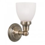 6 inch 1 Light Antique Brass Bathroom Vanity light fixture with Satin Opal White Glass Shade-Lighting LumensBath/Vanity