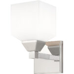 4.75 inch 1 Light Polished Chrome Wall Sconce with White Glass Shade-Lighting LumensWall Sconces