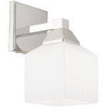 4.75 inch 1 Light Polished Chrome Wall Sconce with White Glass Shade-Lighting LumensWall Sconces