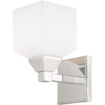 4.75 inch 1 Light Polished Chrome Wall Sconce with White Glass Shade-Lighting LumensWall Sconces