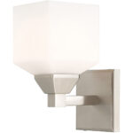 4.75 inch 1 Light Brushed Nickel Wall Sconce with White Glass Shade-Lighting LumensWall Sconces