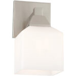 4.75 inch 1 Light Brushed Nickel Wall Sconce with White Glass Shade-Lighting LumensWall Sconces