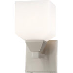 4.75 inch 1 Light Brushed Nickel Wall Sconce with White Glass Shade-Lighting LumensWall Sconces