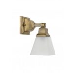 5 inch 1 Light Antique Brass Bathroom Vanity light fixture with Satin Glass Shade-Lighting LumensBath/Vanity